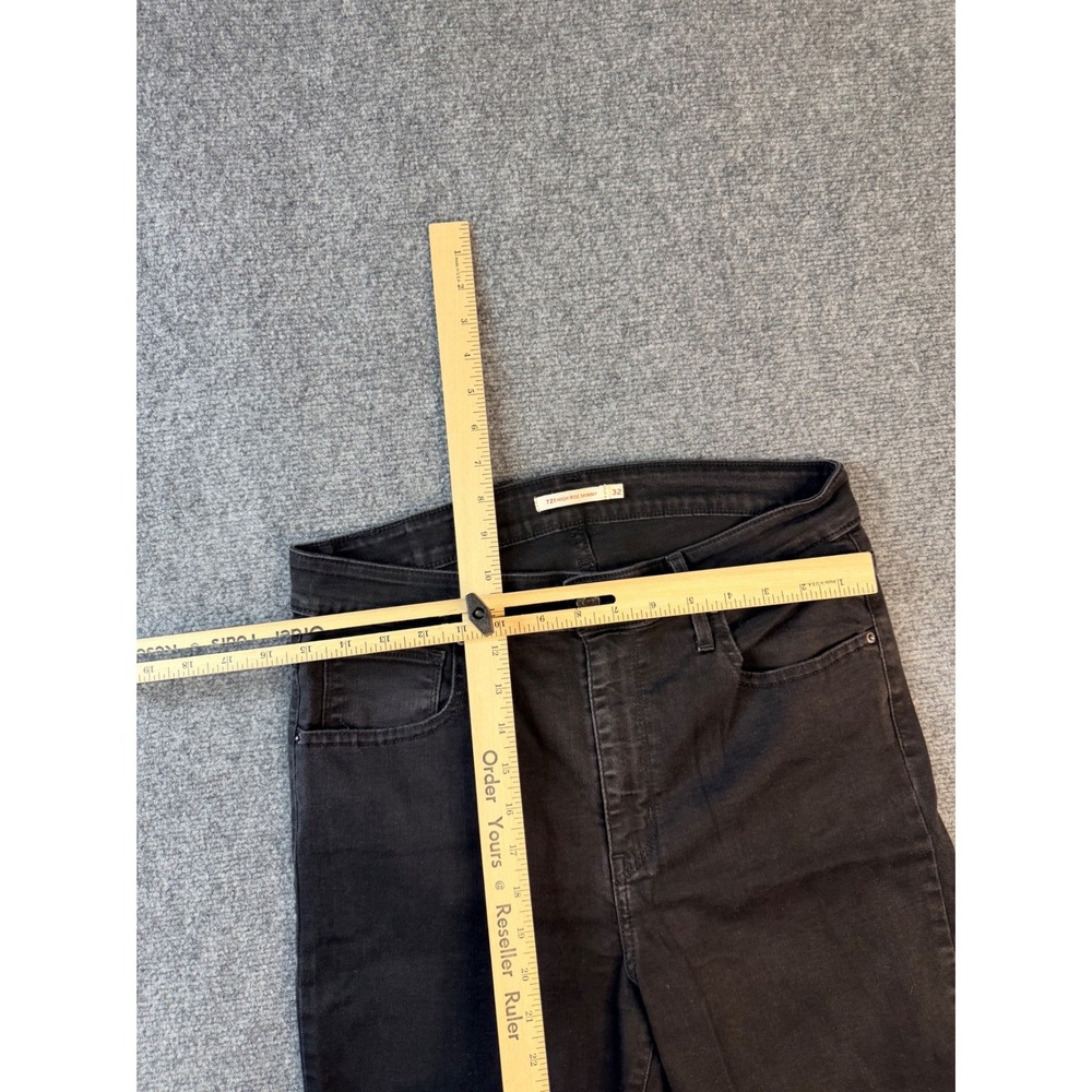 Levis 721 High Rise Skinny Jeans Womens 32x30 Black Stretch Denim Pants 18882-00 - Picture 6 of 9
